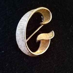 Trifari Gold-Tone Letter G Brooch
